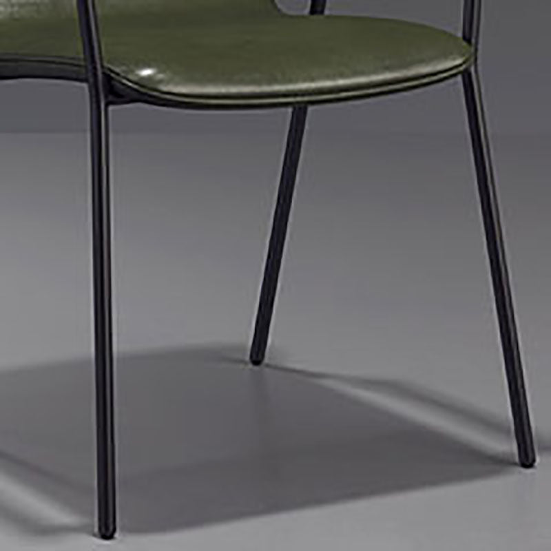 Fauteuil de salle à manger en cuir industriel, finition mate, chaise de salle à manger à dossier solide