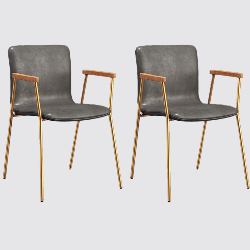 Fauteuil de salle à manger en cuir industriel, finition mate, chaise de salle à manger à dossier solide