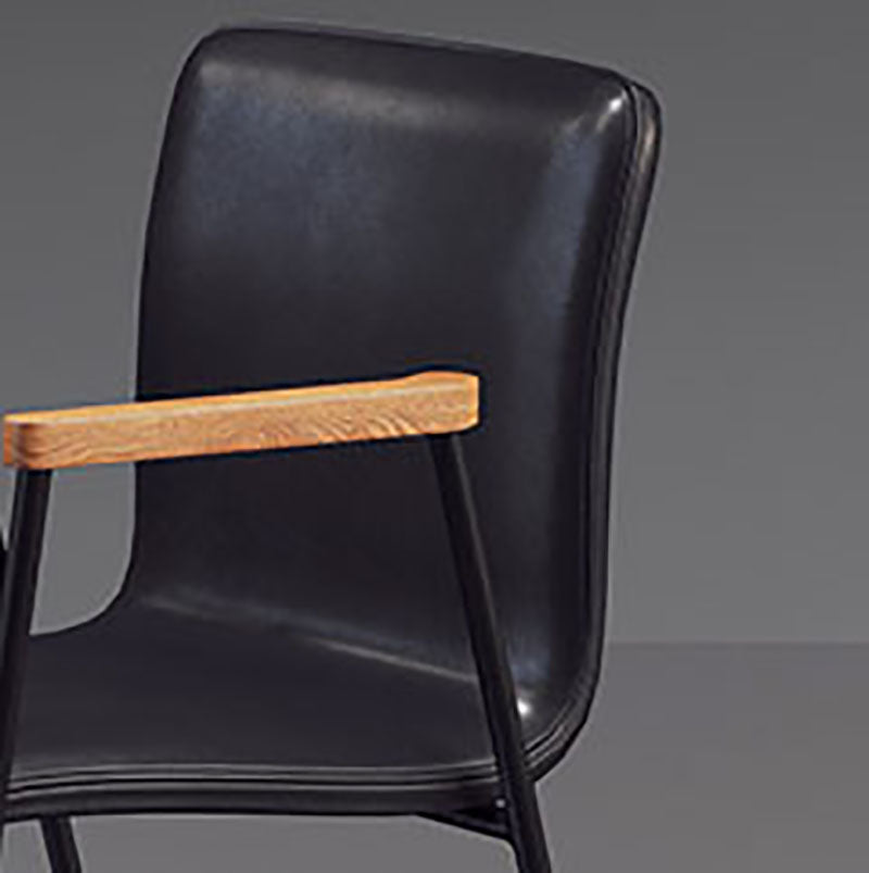Fauteuil de salle à manger en cuir industriel, finition mate, chaise de salle à manger à dossier solide