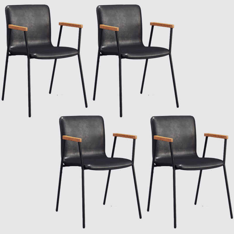Fauteuil de salle à manger en cuir industriel, finition mate, chaise de salle à manger à dossier solide