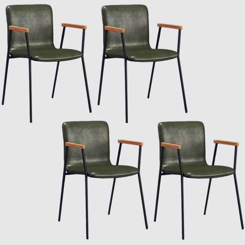 Fauteuil de salle à manger en cuir industriel, finition mate, chaise de salle à manger à dossier solide