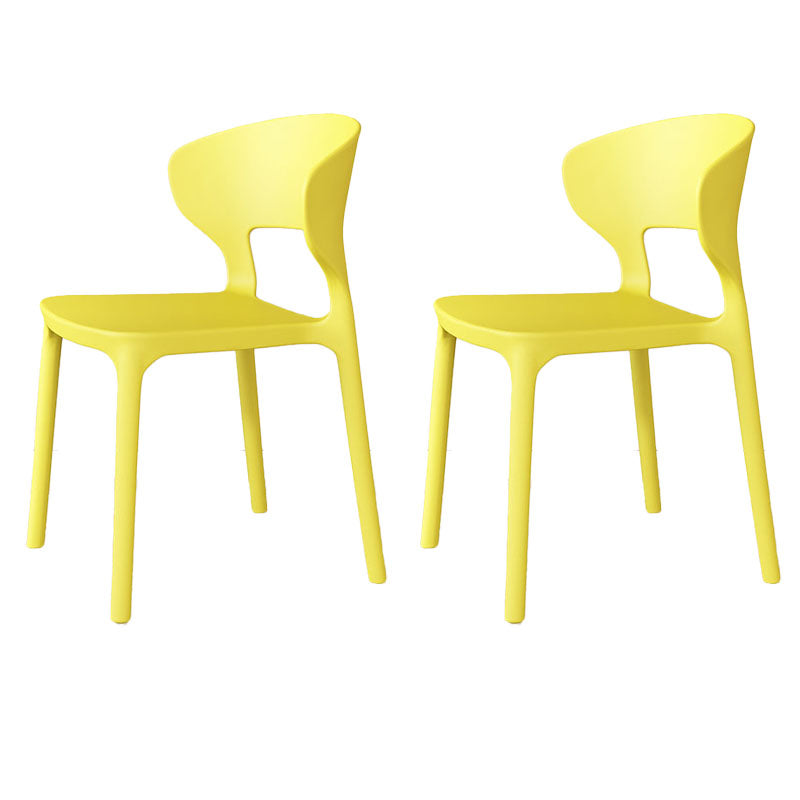 Sillas de comedor estilo Glam, silla lateral sin brazos de comedor de plástico para cocina