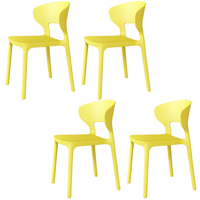 Sillas de comedor estilo Glam, silla lateral sin brazos de comedor de plástico para cocina