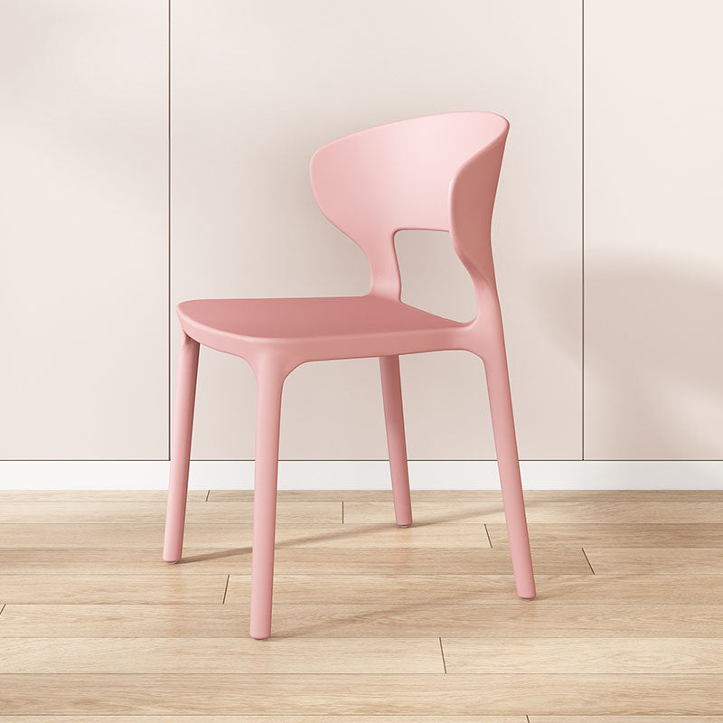 Sillas de comedor estilo Glam, silla lateral sin brazos de comedor de plástico para cocina