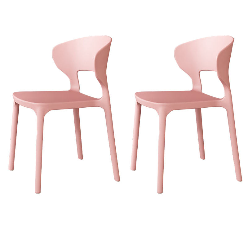 Sillas de comedor estilo Glam, silla lateral sin brazos de comedor de plástico para cocina