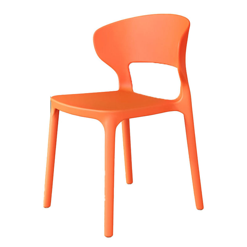 Sillas de comedor estilo Glam, silla lateral sin brazos de comedor de plástico para cocina