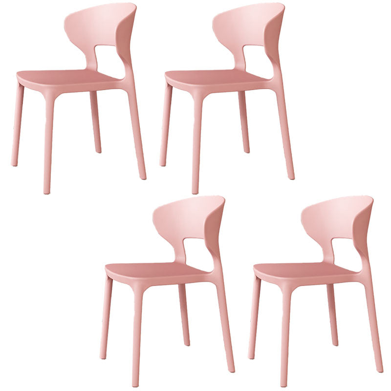 Sillas de comedor estilo Glam, silla lateral sin brazos de comedor de plástico para cocina