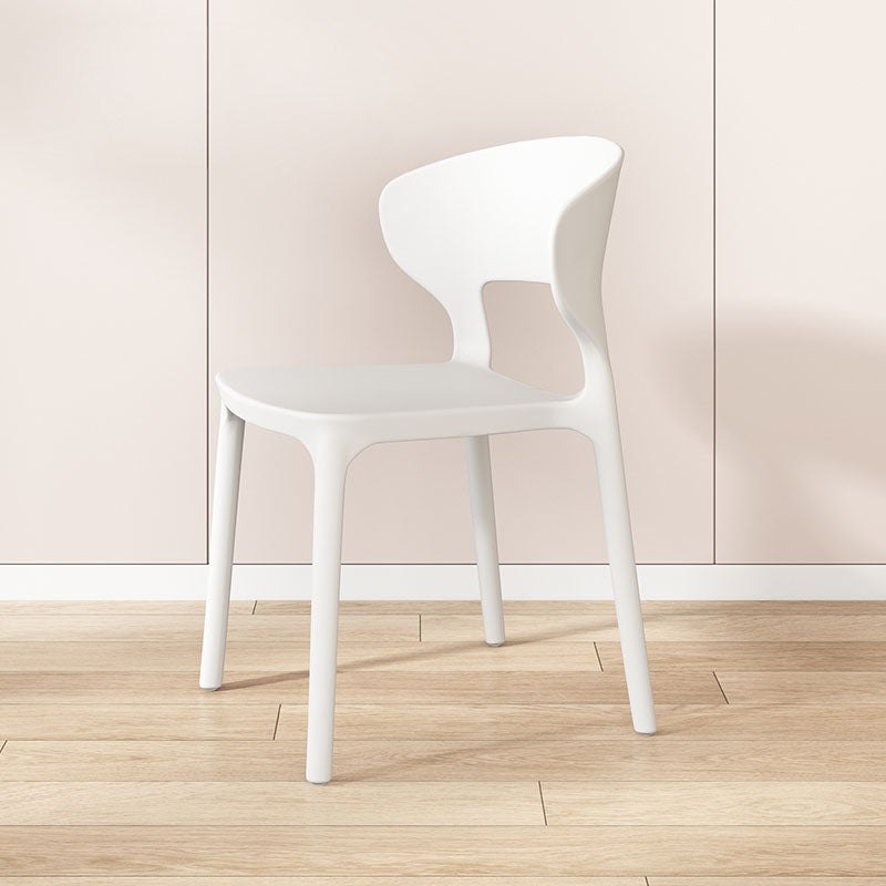 Sillas de comedor estilo Glam, silla lateral sin brazos de comedor de plástico para cocina