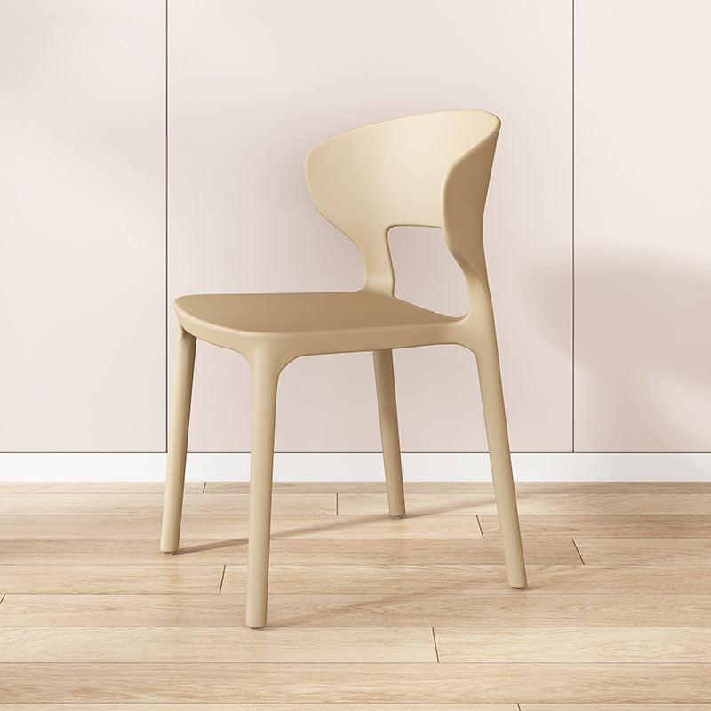 Sillas de comedor estilo Glam, silla lateral sin brazos de comedor de plástico para cocina
