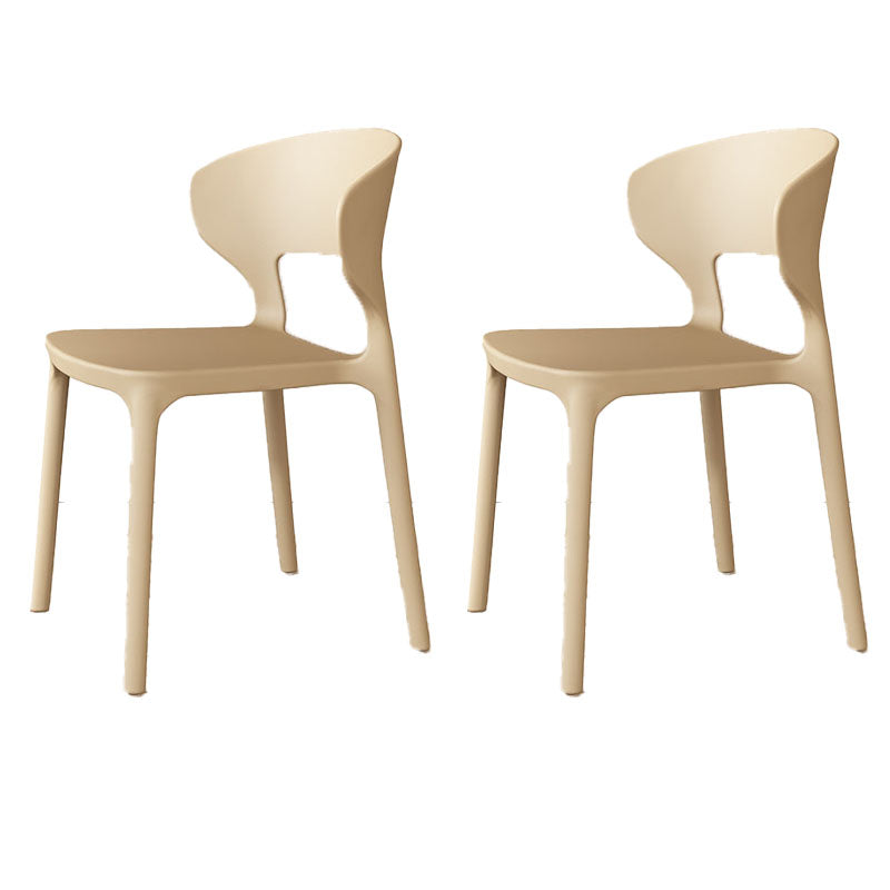 Sillas de comedor estilo Glam, silla lateral sin brazos de comedor de plástico para cocina
