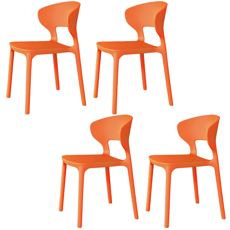 Sillas de comedor estilo Glam, silla lateral sin brazos de comedor de plástico para cocina