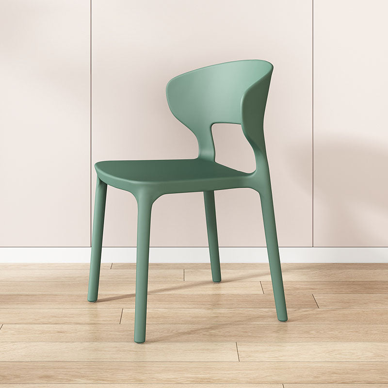 Sillas de comedor estilo Glam, silla lateral sin brazos de comedor de plástico para cocina