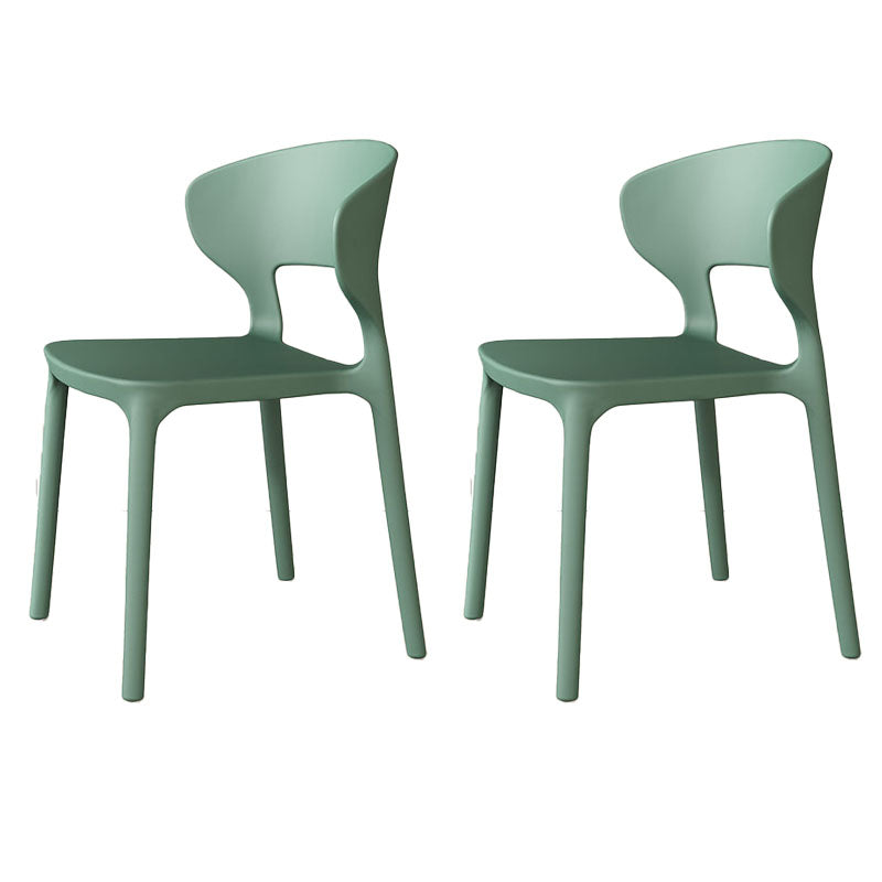 Sillas de comedor estilo Glam, silla lateral sin brazos de comedor de plástico para cocina