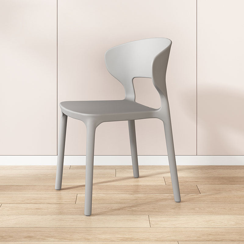 Sillas de comedor estilo Glam, silla lateral sin brazos de comedor de plástico para cocina