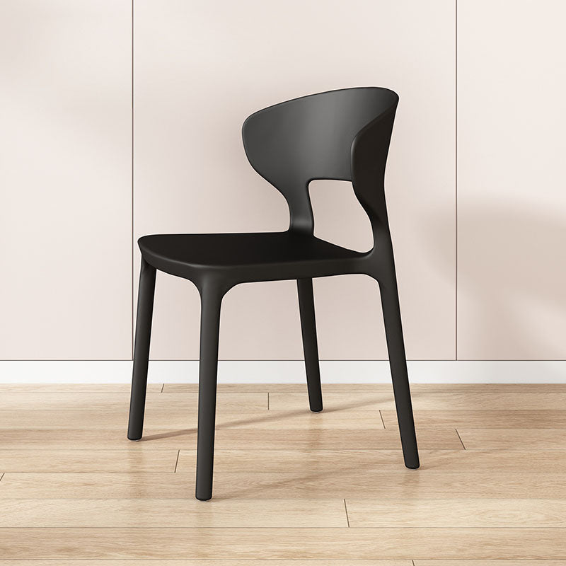 Sillas de comedor estilo Glam, silla lateral sin brazos de comedor de plástico para cocina