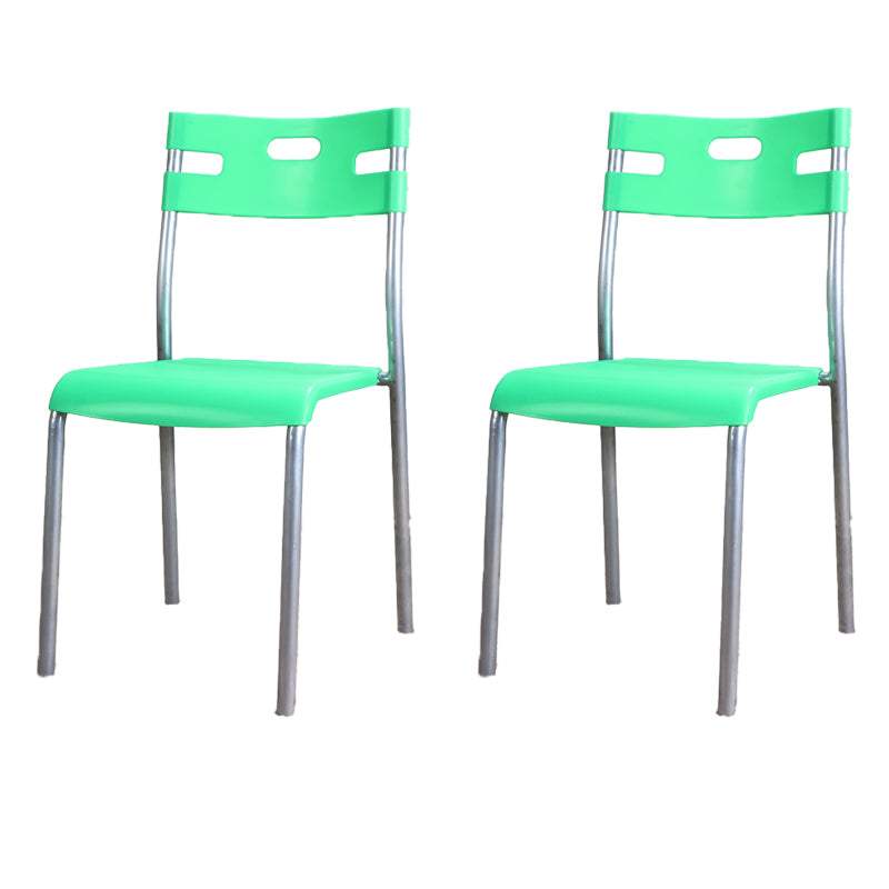 Minimalistischer Kunststoff -Essfutter Armless Stuhl Open Rücken stapelbare Essneitenstuhl