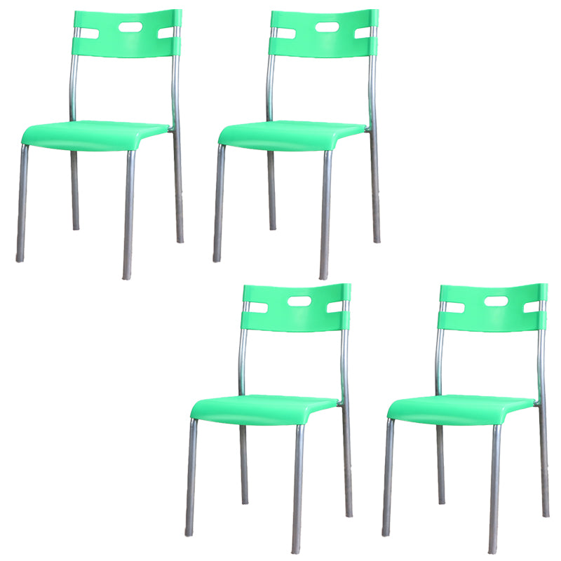 Minimalistischer Kunststoff -Essfutter Armless Stuhl Open Rücken stapelbare Essneitenstuhl