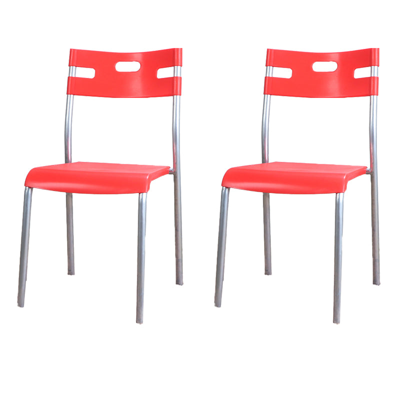 Minimalistischer Kunststoff -Essfutter Armless Stuhl Open Rücken stapelbare Essneitenstuhl