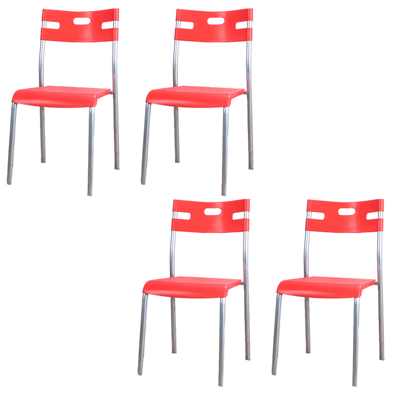 Minimalistischer Kunststoff -Essfutter Armless Stuhl Open Rücken stapelbare Essneitenstuhl