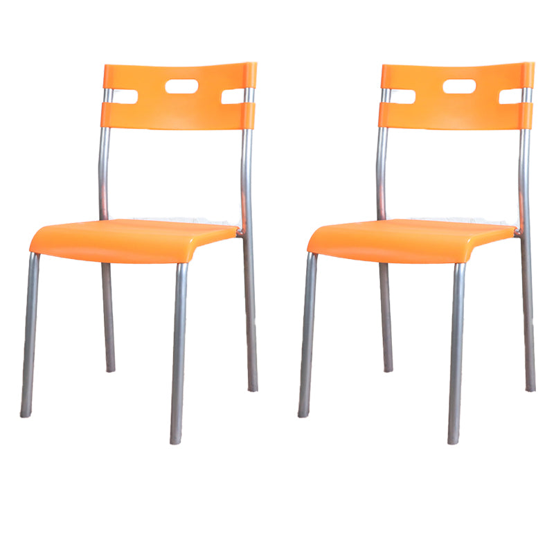 Minimalistischer Kunststoff -Essfutter Armless Stuhl Open Rücken stapelbare Essneitenstuhl