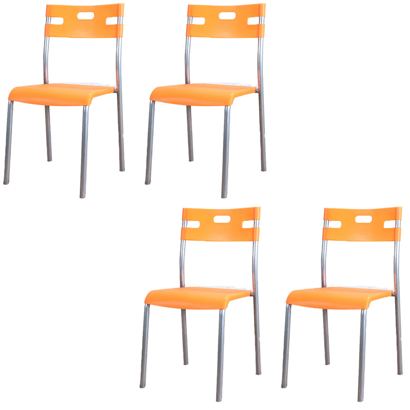 Minimalistischer Kunststoff -Essfutter Armless Stuhl Open Rücken stapelbare Essneitenstuhl