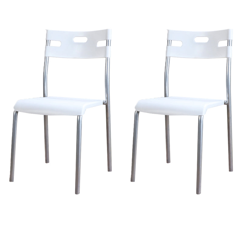 Minimalistischer Kunststoff -Essfutter Armless Stuhl Open Rücken stapelbare Essneitenstuhl