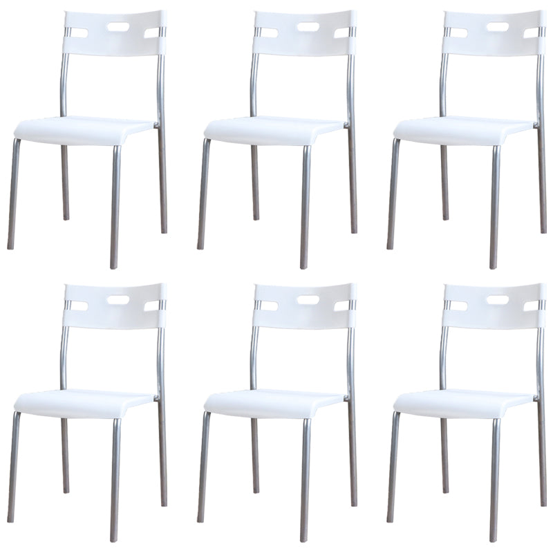 Minimalistischer Kunststoff -Essfutter Armless Stuhl Open Rücken stapelbare Essneitenstuhl