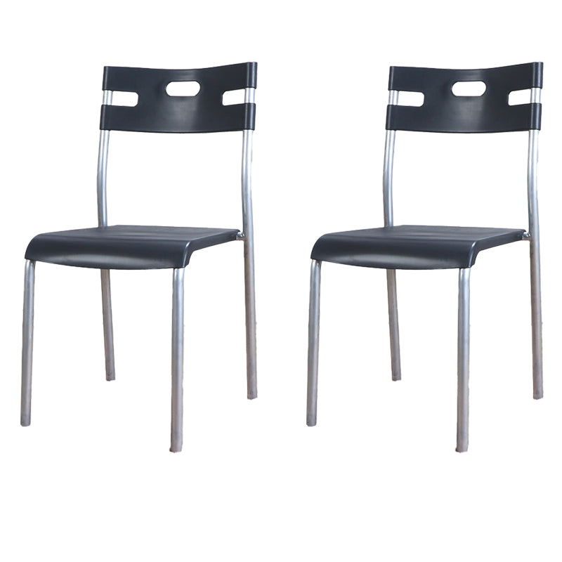 Minimalistischer Kunststoff -Essfutter Armless Stuhl Open Rücken stapelbare Essneitenstuhl