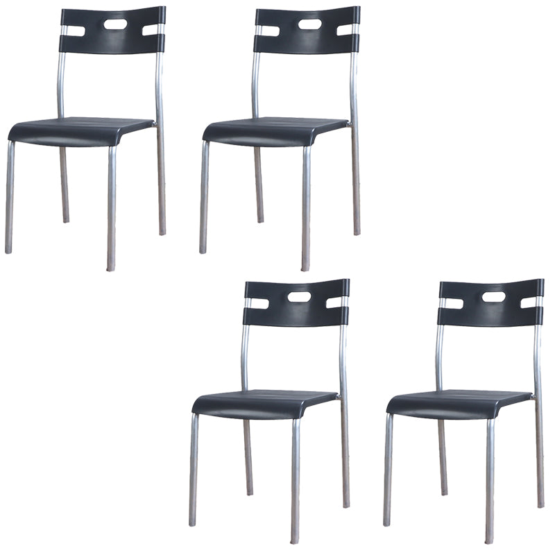Minimalistischer Kunststoff -Essfutter Armless Stuhl Open Rücken stapelbare Essneitenstuhl