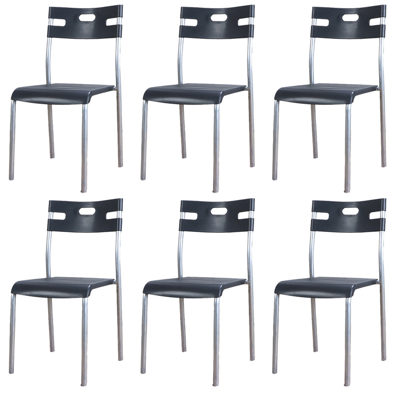 Minimalistischer Kunststoff -Essfutter Armless Stuhl Open Rücken stapelbare Essneitenstuhl