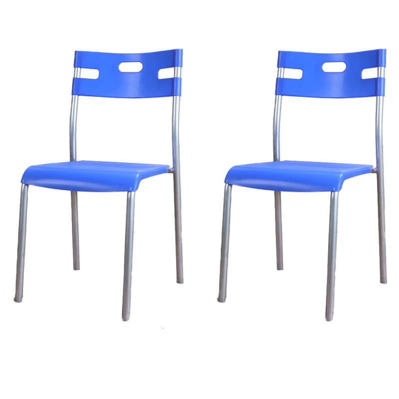 Minimalistischer Kunststoff -Essfutter Armless Stuhl Open Rücken stapelbare Essneitenstuhl