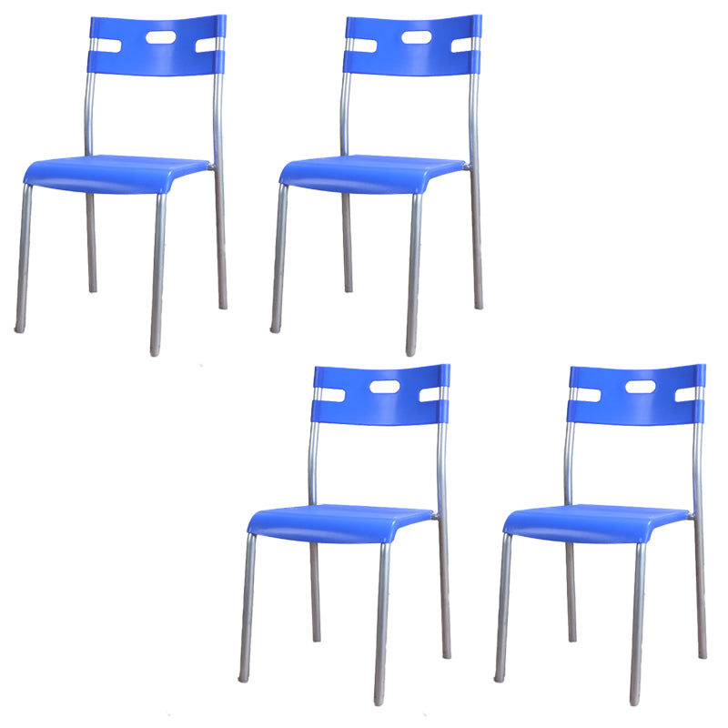 Minimalistischer Kunststoff -Essfutter Armless Stuhl Open Rücken stapelbare Essneitenstuhl