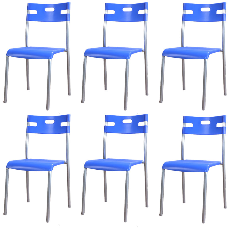 Minimalistischer Kunststoff -Essfutter Armless Stuhl Open Rücken stapelbare Essneitenstuhl