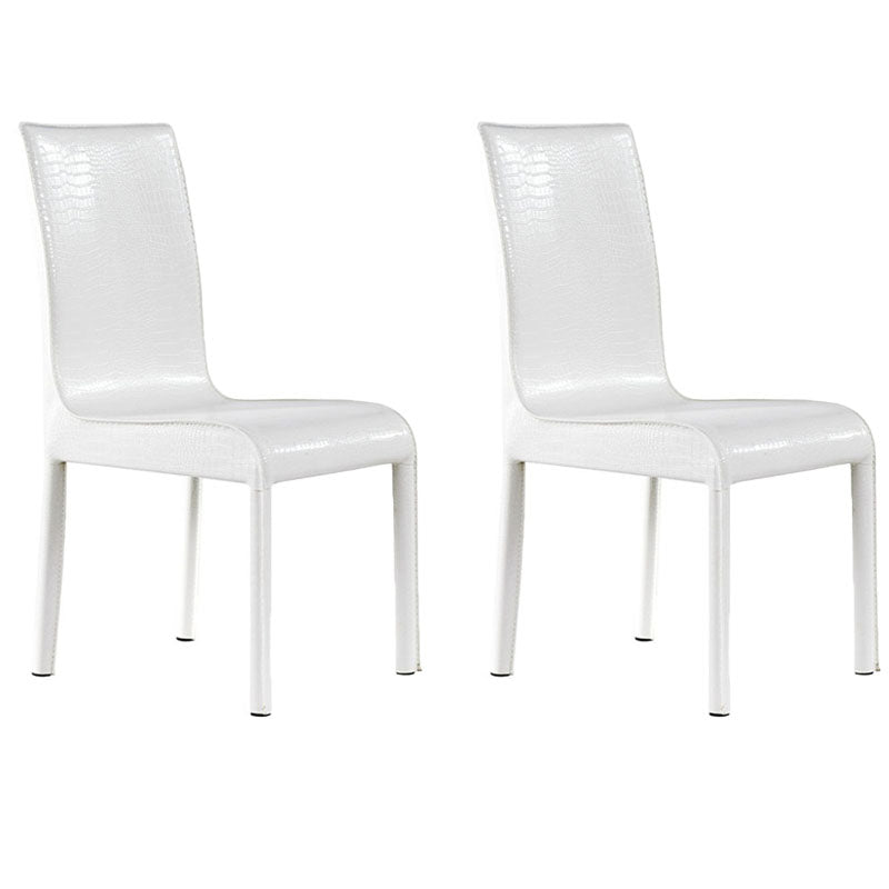 Sillas de comedor de piel sintética contemporáneas Sillas sin brazos laterales tapizadas