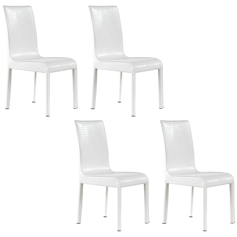 Sillas de comedor de piel sintética contemporáneas Sillas sin brazos laterales tapizadas