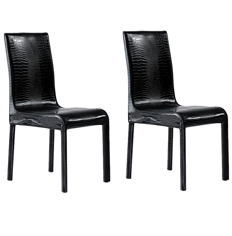 Sillas de comedor de piel sintética contemporáneas Sillas sin brazos laterales tapizadas