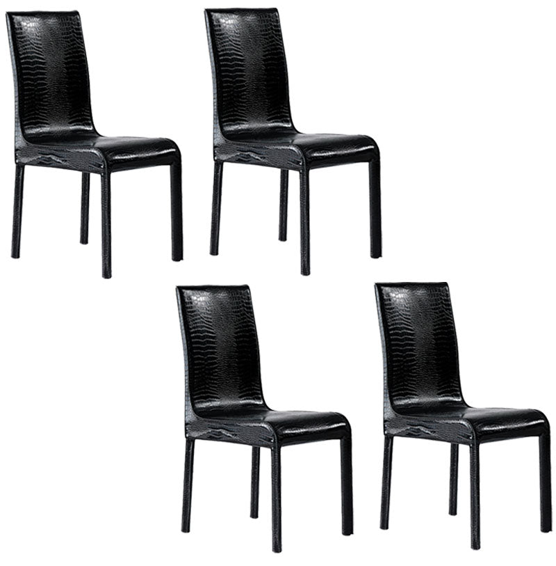 Sillas de comedor de piel sintética contemporáneas Sillas sin brazos laterales tapizadas