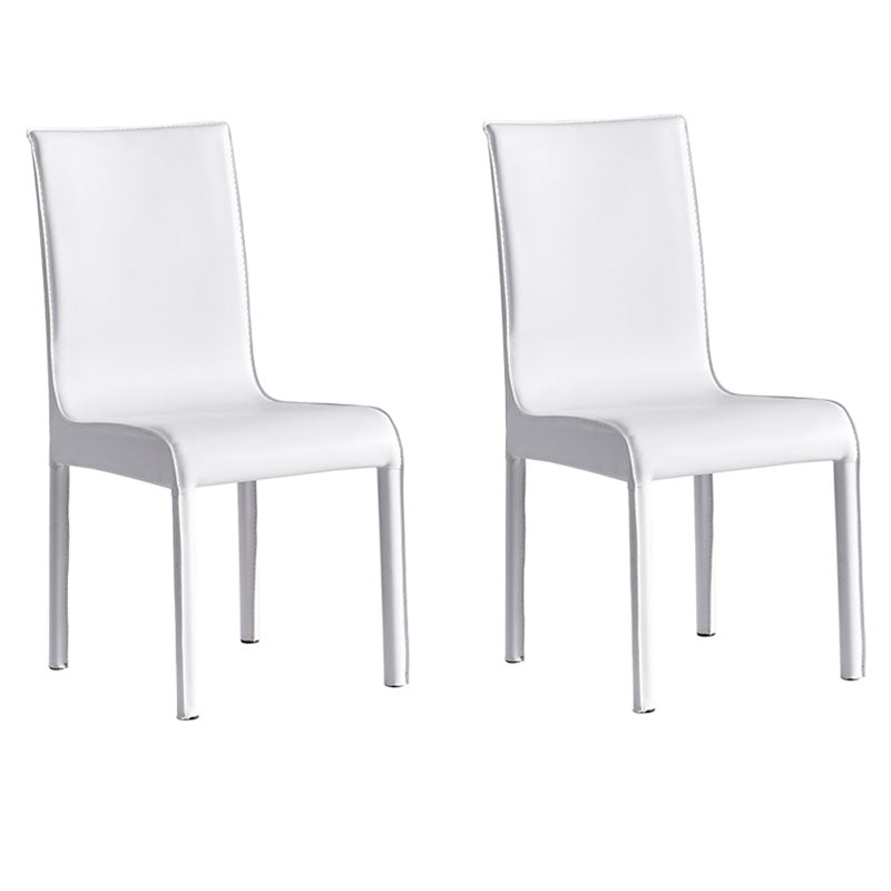 Sillas de comedor de piel sintética contemporáneas Sillas sin brazos laterales tapizadas