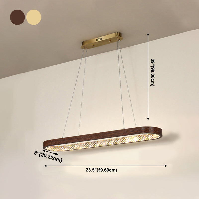 1 Light Oval Island Lights Contemporary Metal Island Pendants for Kitchen