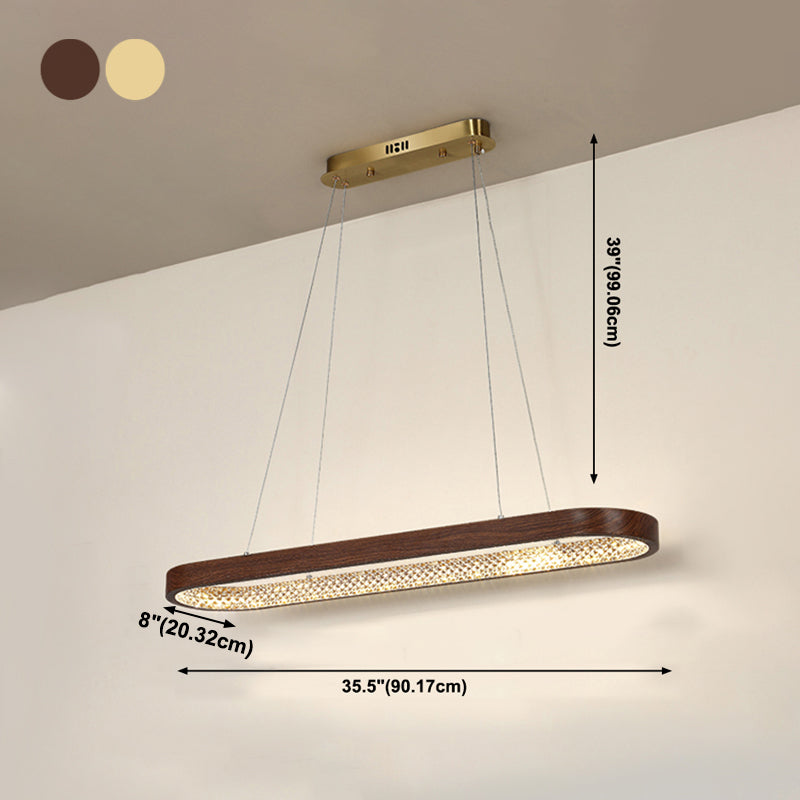 1 Light Oval Island Lights Contemporary Metal Island Pendants for Kitchen