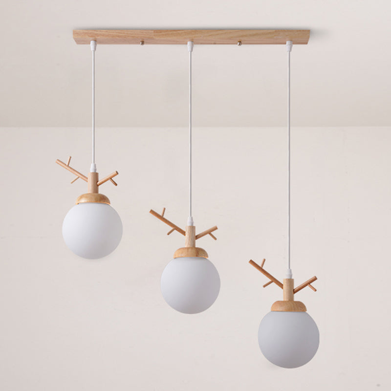 Globe Glass Hanging Lamp in moderne eenvoud houten hanglamp voor eetkamer