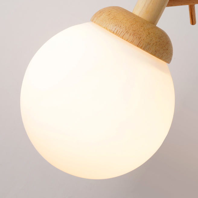 Globe Glass Hanging Lamp in moderne eenvoud houten hanglamp voor eetkamer