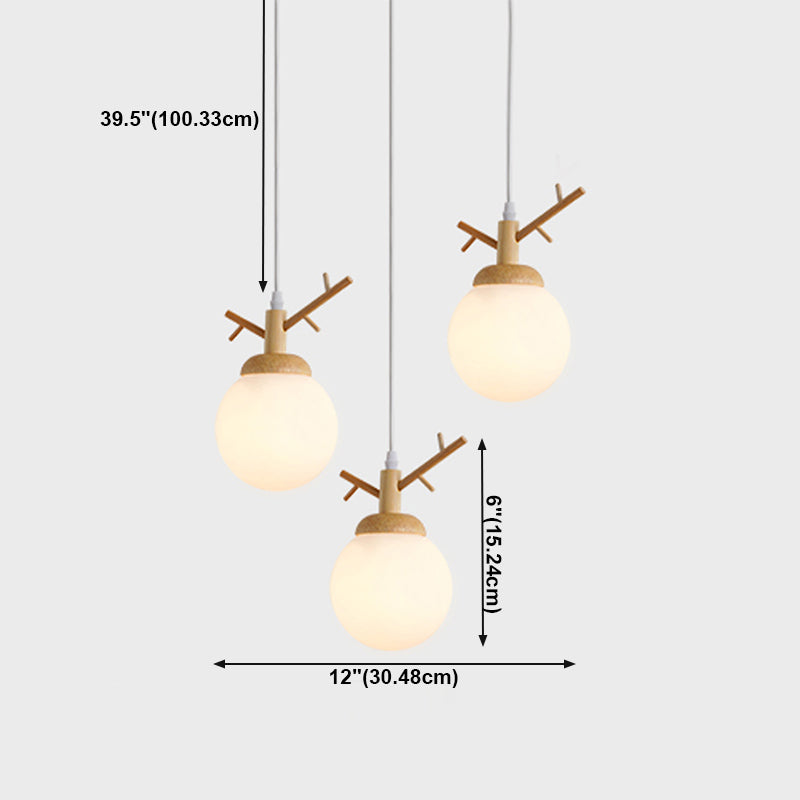 Globe Glass Hanging Lamp in moderne eenvoud houten hanglamp voor eetkamer