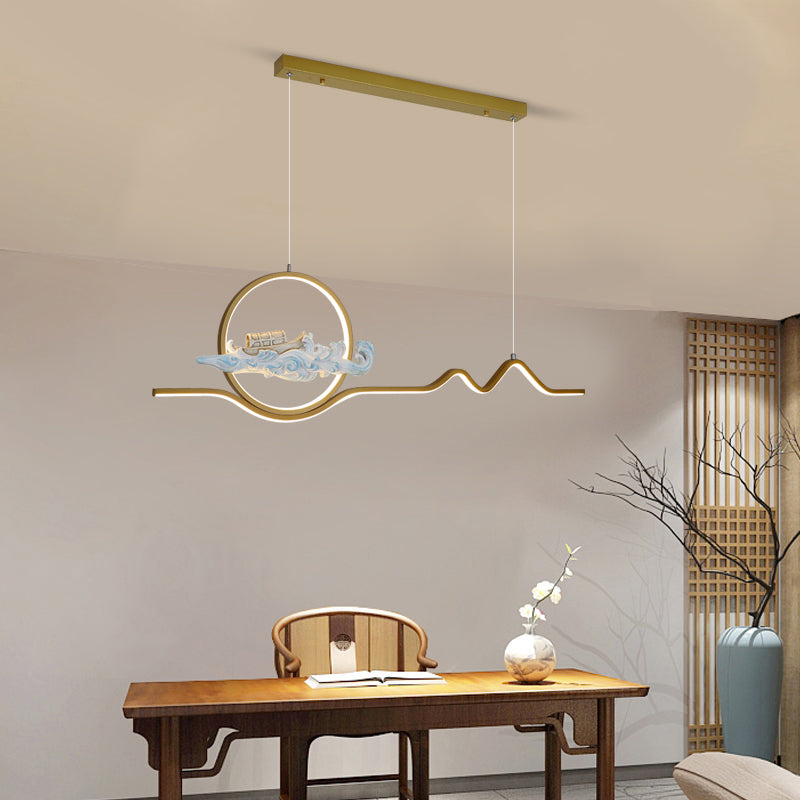 Linear Shape Island Lights Modern Style Metal 2 Light Pendant Lights
