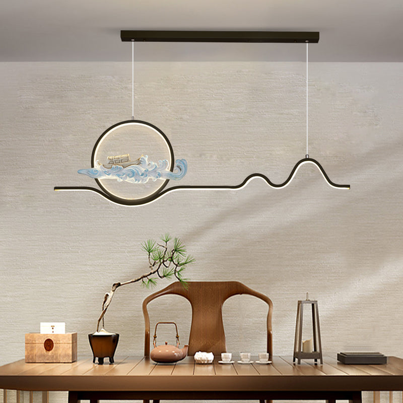Linear Shape Island Lights Modern Style Metal 2 Light Pendant Lights
