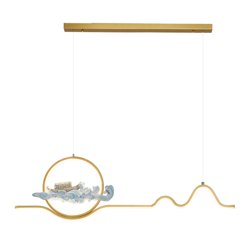 Linear Shape Island Lights Modern Style Metal 2 Light Pendant Lights