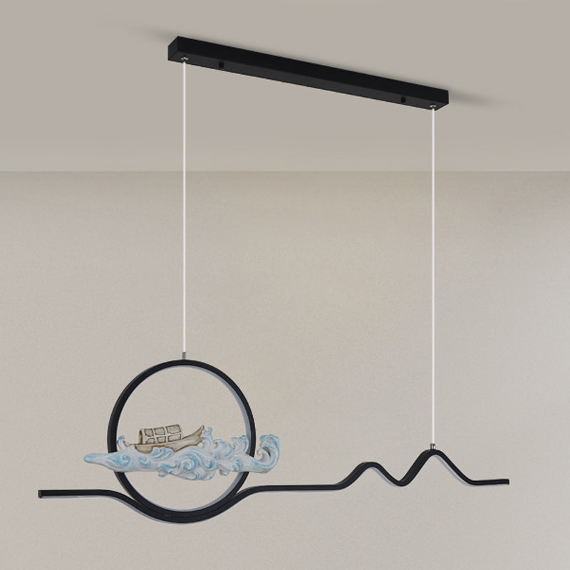 Linear Shape Island Lights Modern Style Metal 2 Light Pendant Lights