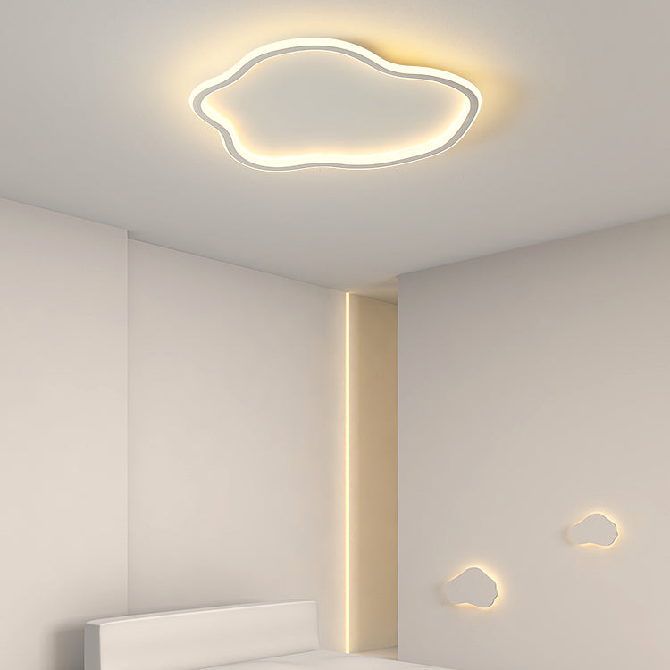 Modern Creative LED Ceiling Fixture Wrought Iron Cloud Flush Mount with Acrylic Shade