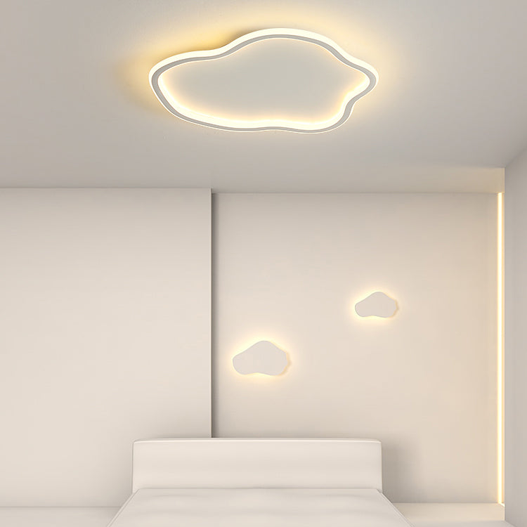 Modern Creative LED Ceiling Fixture Wrought Iron Cloud Flush Mount with Acrylic Shade
