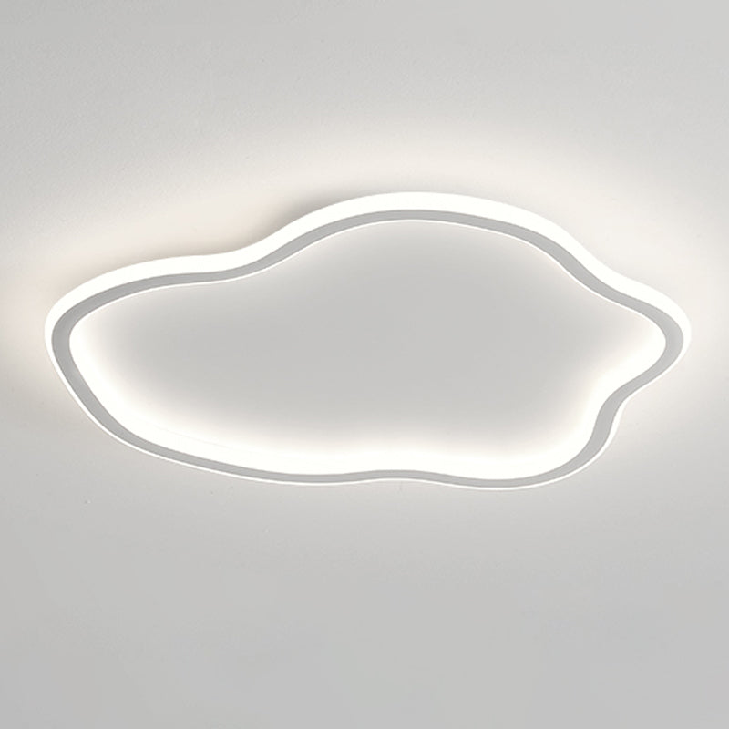 Modern Creative LED Ceiling Fixture Wrought Iron Cloud Flush Mount with Acrylic Shade